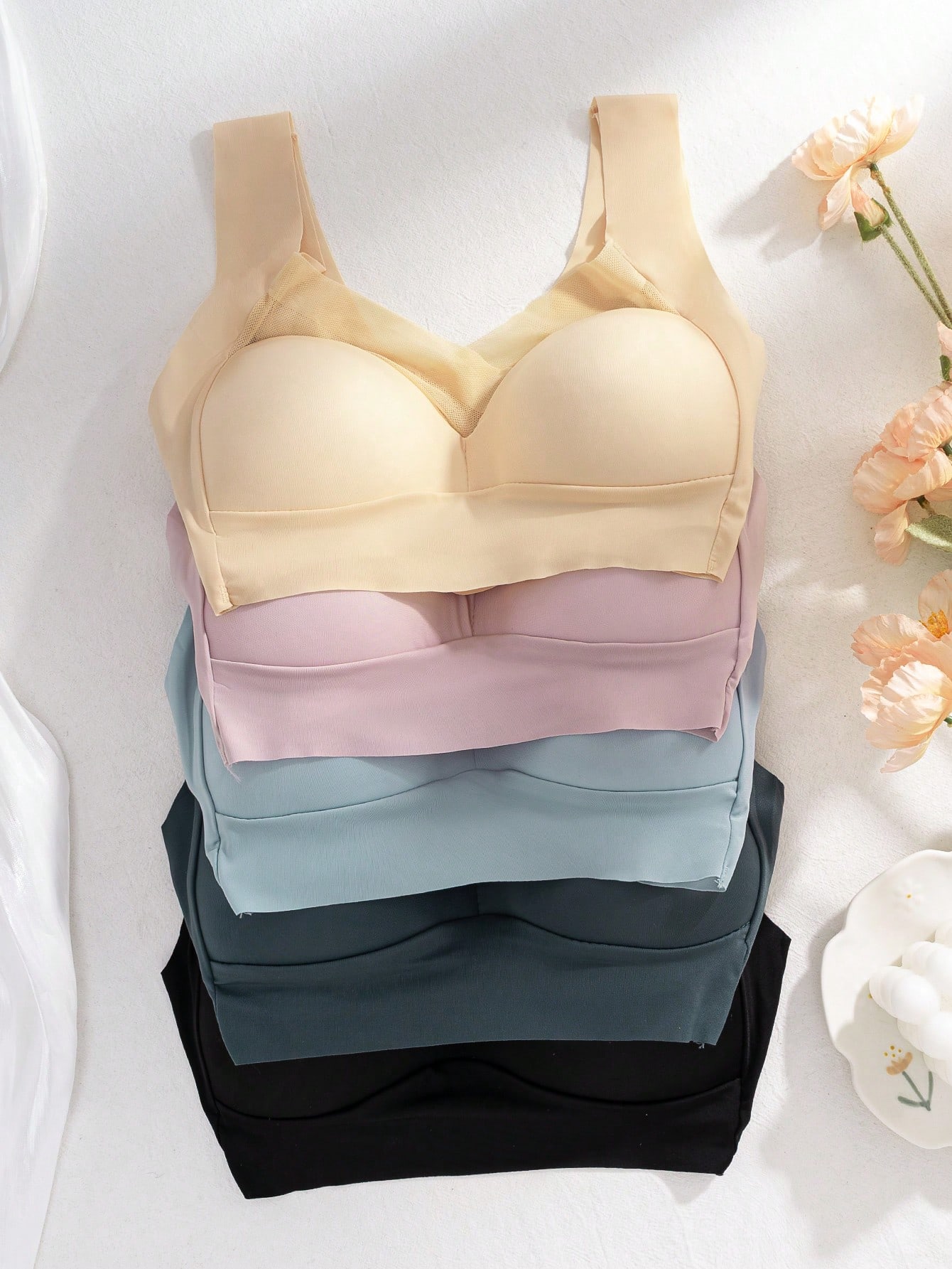 Sleep Bra Bralette - Conjunto de 5 Sutiãs Sem Costura