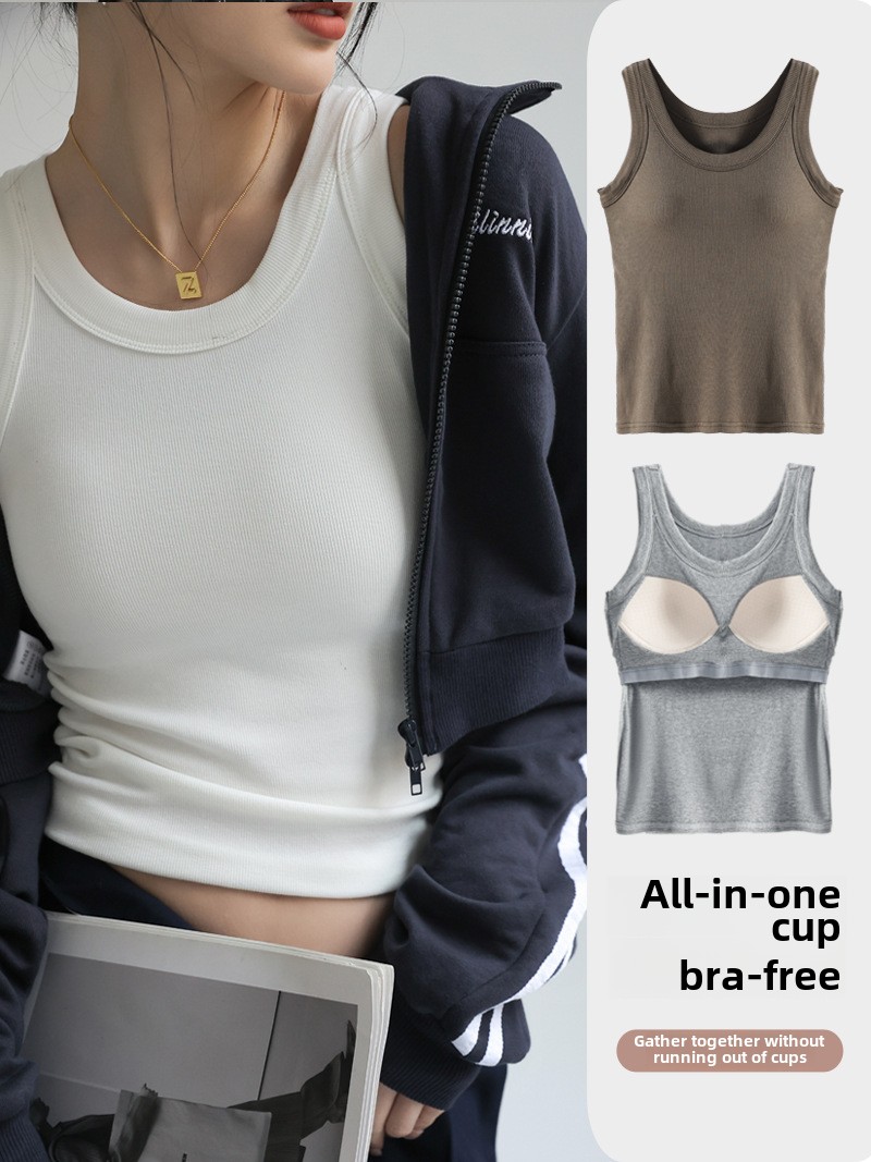 T Shirt Bra Seamless - Regata feminina sem costura modal com