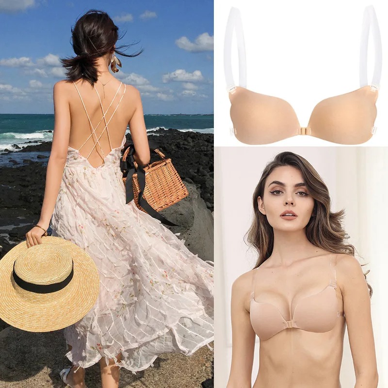 Backless Bra Sticky - Capa de mamilo sutiã invisível lingerie