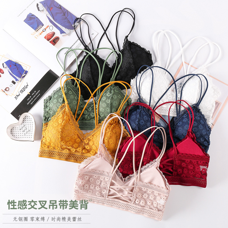 Lace Bralette Set - Sutiã sensual sem costura 3d, lingerie