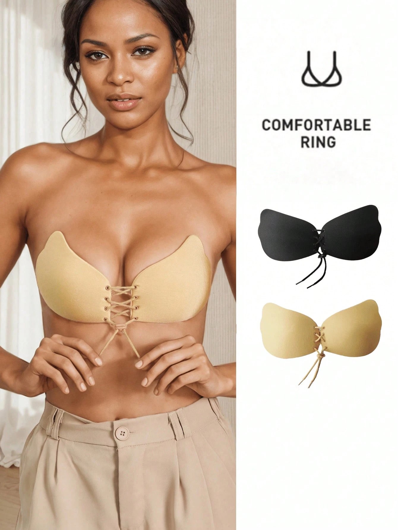 Backless Bra Sticky - 1 peça sutiã pegajoso, sutiã sem
