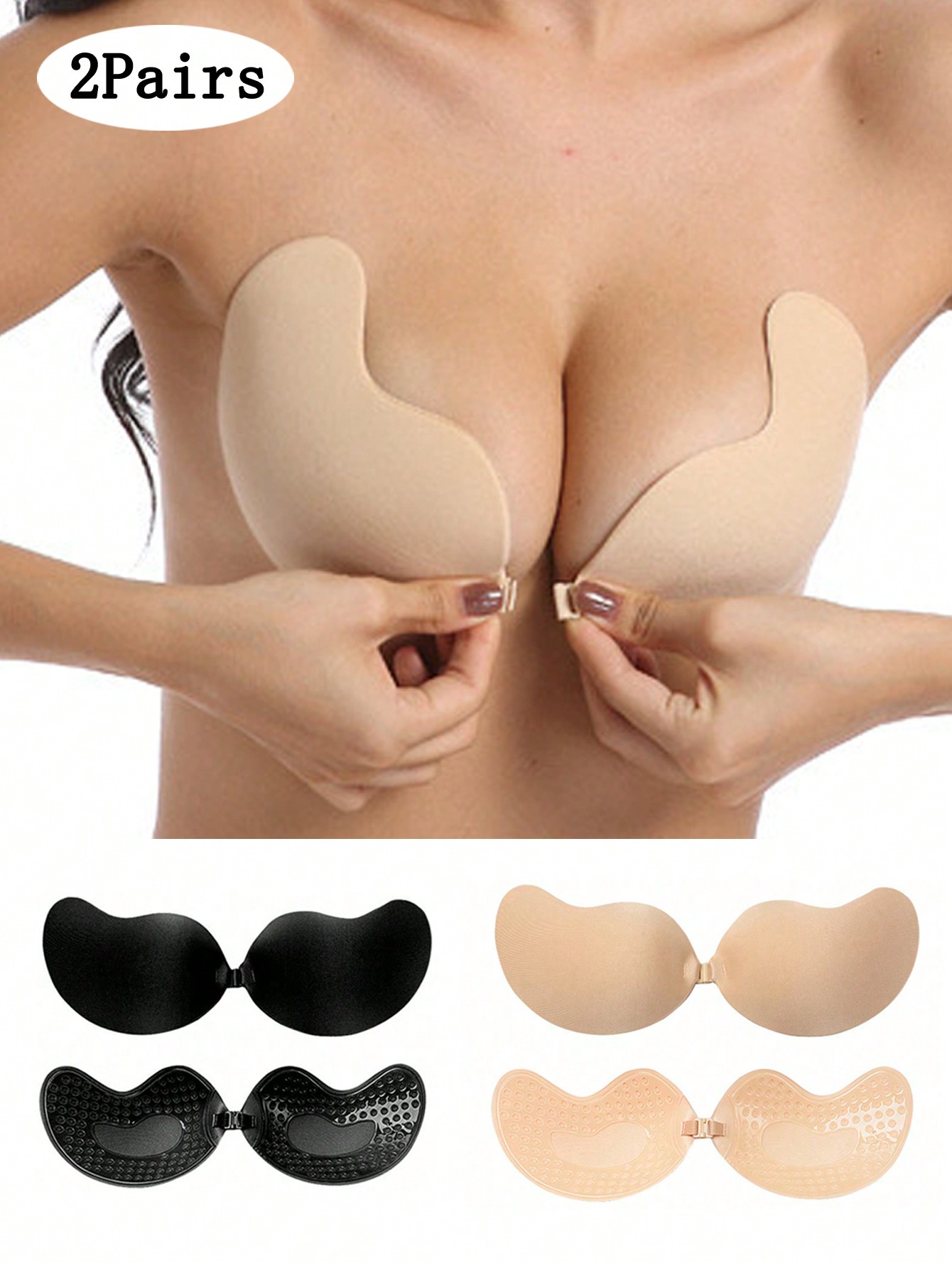 Strapless Bra Adhesive - Conjunto com 2 Almofadas Adesivas Invisíveis