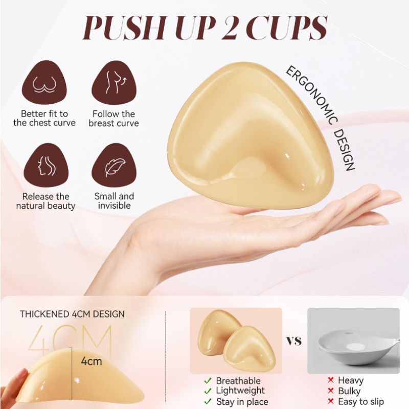 Kave 1/2 pares de sutiã pegajo - Push Up Bra Silicone avaliação e preço