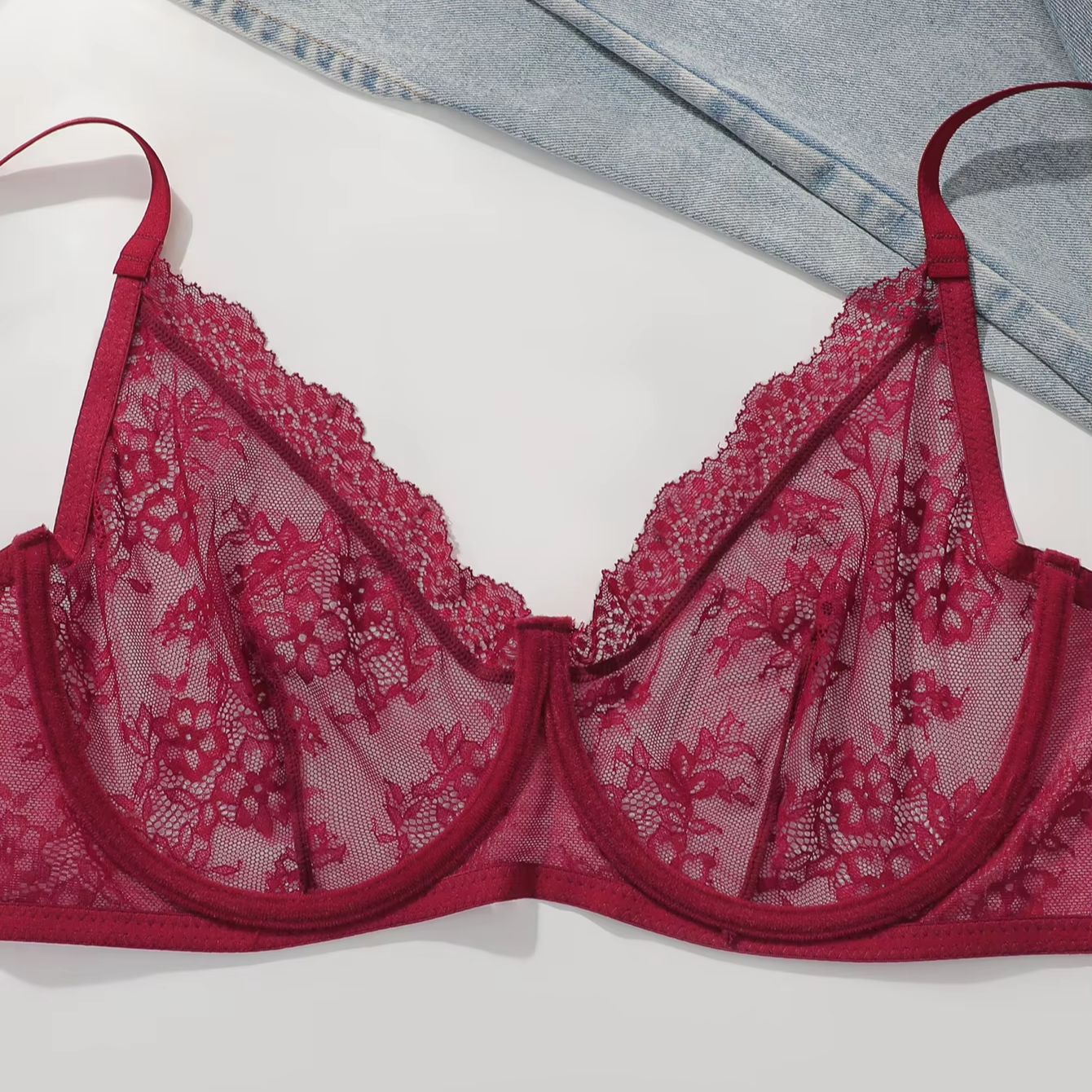 Sutiã de Renda Vermelha Plus S - Full Coverage Bra avaliação e preço