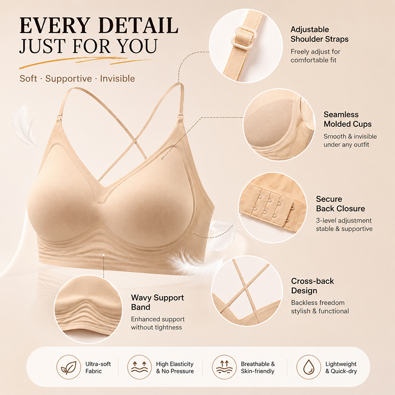 Sutiã Bralette FINETOO sem cos - Sleep Bra Bralette avaliação e preço