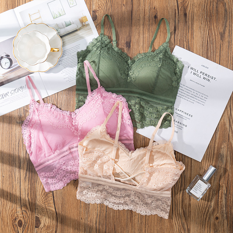 3D Sexy lace Lingerie Seamless - Lace Bralette Set avaliação e preço